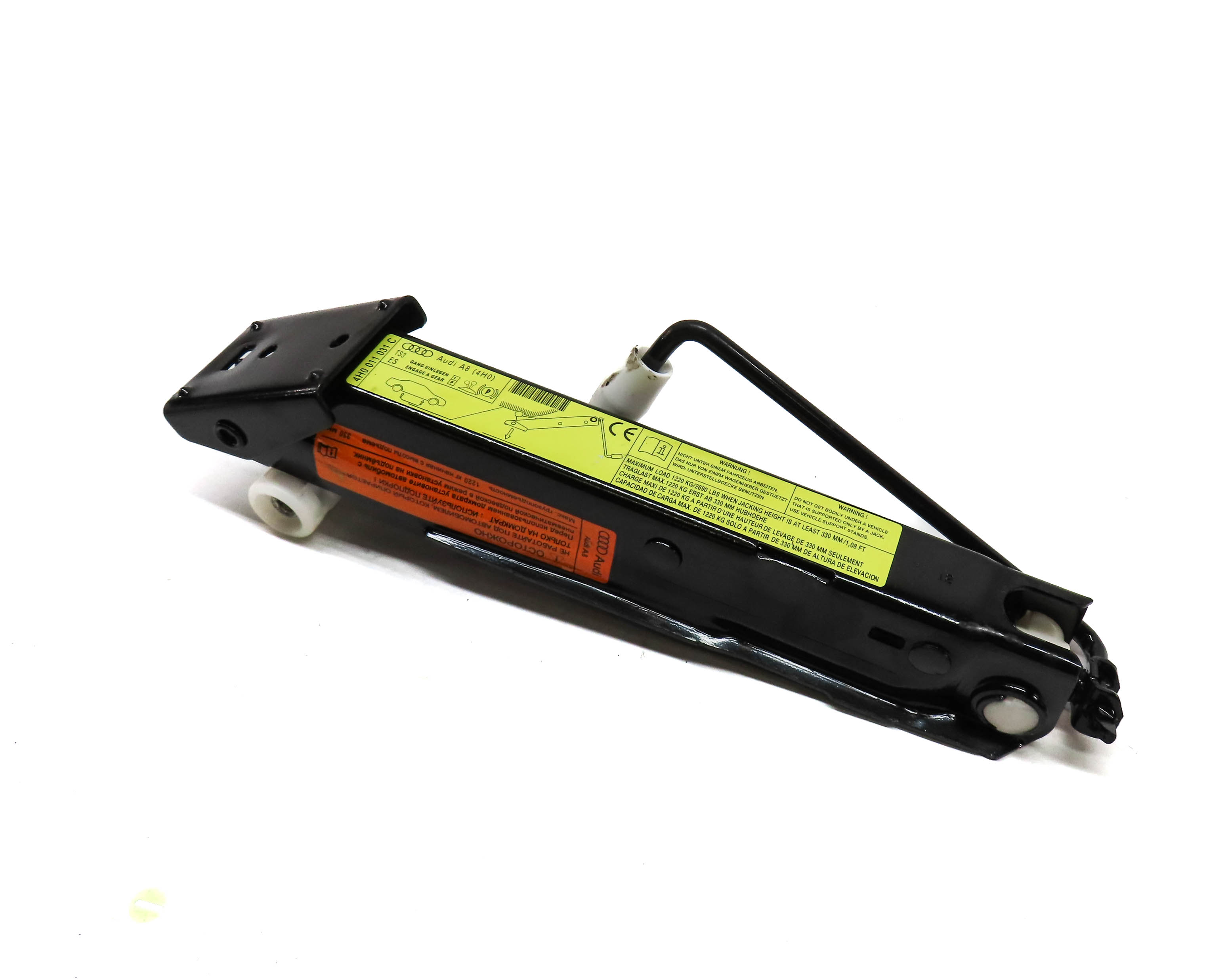 2011-2018 AUDI A8 S8 (D4 4H) EMERGENCY SPARE TIRE SCISSOR JACK w/ HANDLE — exact item pictured